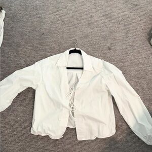 Princess Polly White Tie-Front Blouse